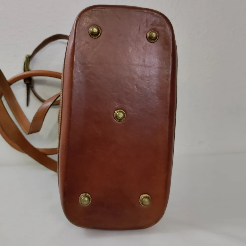 Dooney & Bourke Vintage Norfolk AWL Navy Blue Dome Satchel - Picture 7 of 13